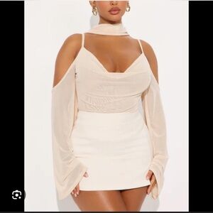 Fashion Nova Cream Draped top